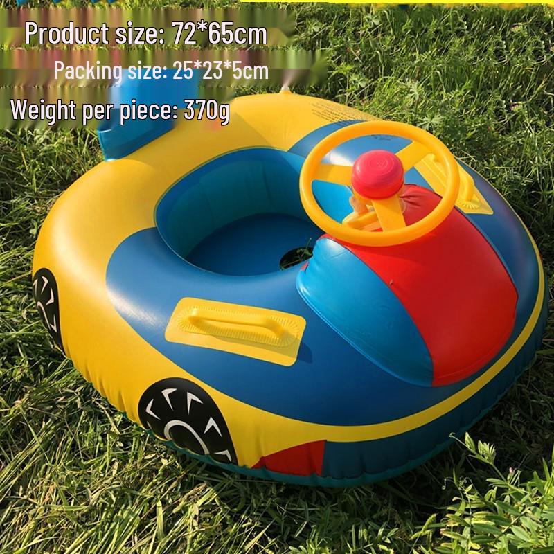 Large Toddler Boat-Themed Swimming Ring with Canopy & Steering Wheel
