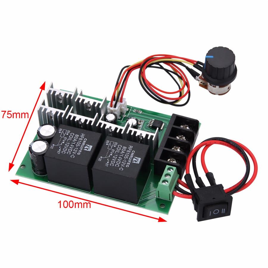 DC 12/24/36/48V 60A PWM Motor Speed Controller CW CCW Reversible Switch