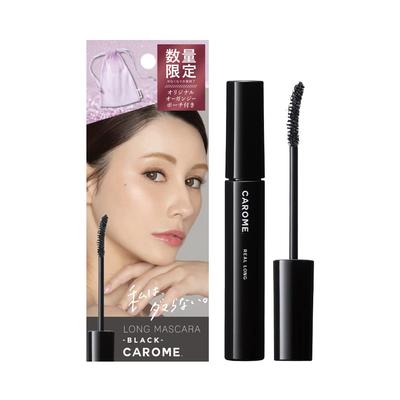 Real Long Mascara with Organza Pouch Renewal Produced by Darenogare Akemi Waterproof CAROME. [Black]
