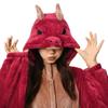OLAOLA Dragon Kigurumi Pajamas for Halloween Animal Fluffy Dragon Warm and Flannel Unisex Adults, Red, Costume, Costume, Pajamas, Cold-Proof