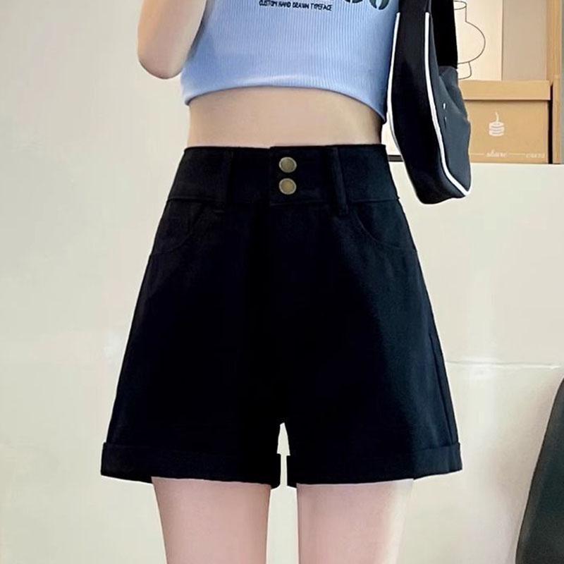 Damskie luźne szorty jeansowe z wysokim stanem, codzienna odzież uliczna, plus size, szerokie nogawki, krótkie spodnie damskie na lato 2025