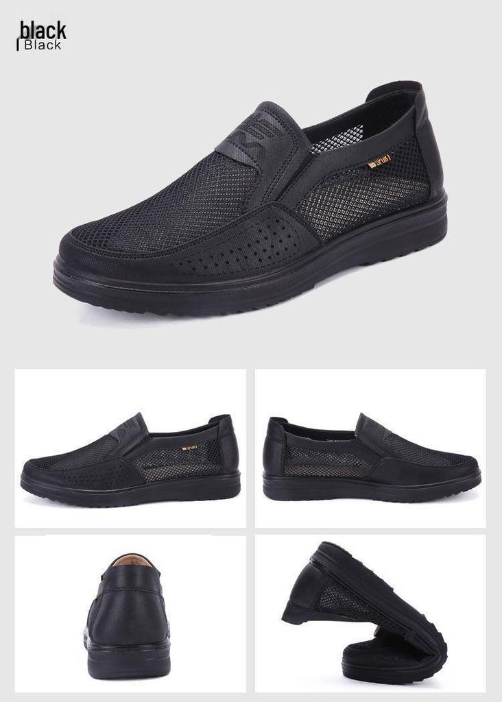 Herren Sommerschuhe aus atmungsaktivem Netzgewebe für mittlere und ältere Menschen - Weiche Sohle, Lässig, Bequem, Vaterschuhe