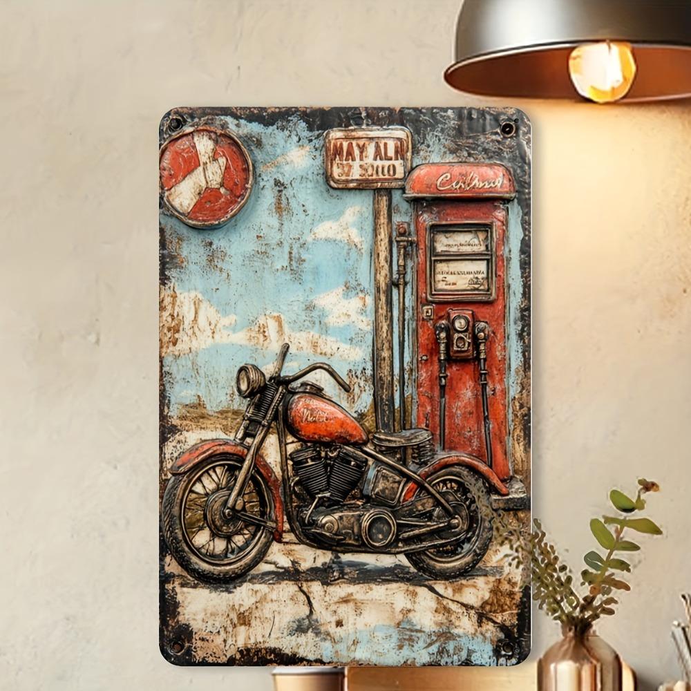 Vintage Motorcycle Metal Tin Sign Retro Wall Art for Home Bar Garage xcm
