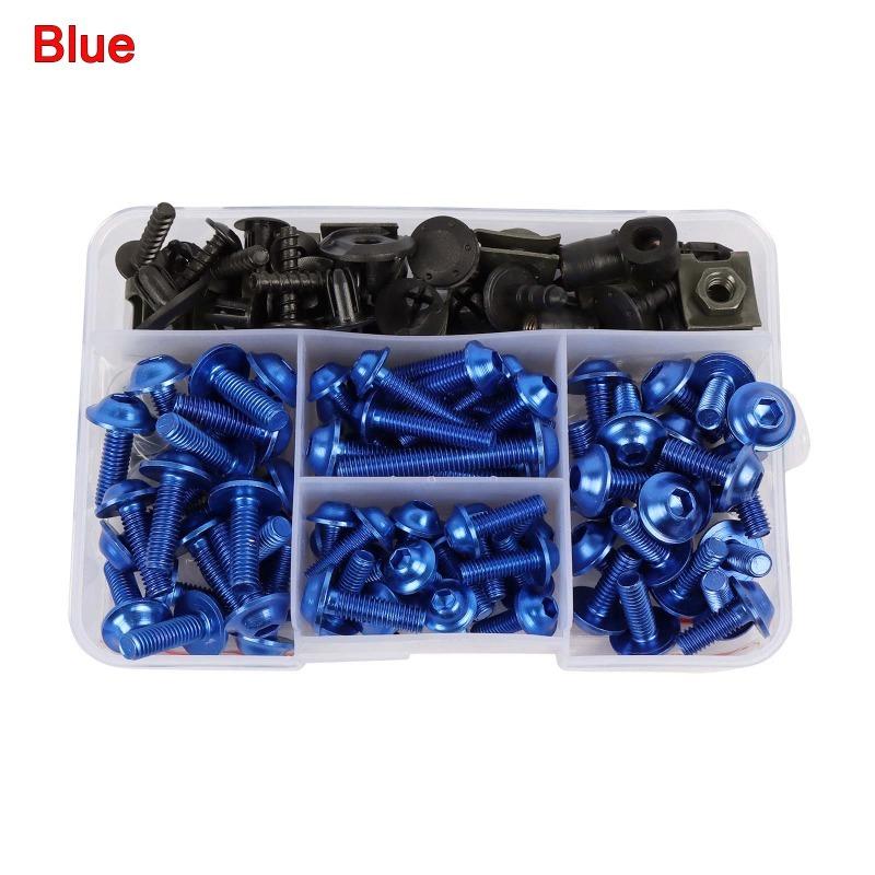 195pcs Fairing Screws Bolt Kit for Suzuki GSXR600 GSXR1000 Hayabusa GSX1300R GSX600F GSX750F SV1000 SV650 TL1000R/S DL650 DL1000 синий