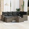 VidaXL Garden Lounge Set with Cushions 7 Pcs Grey Braided Resin 3219260