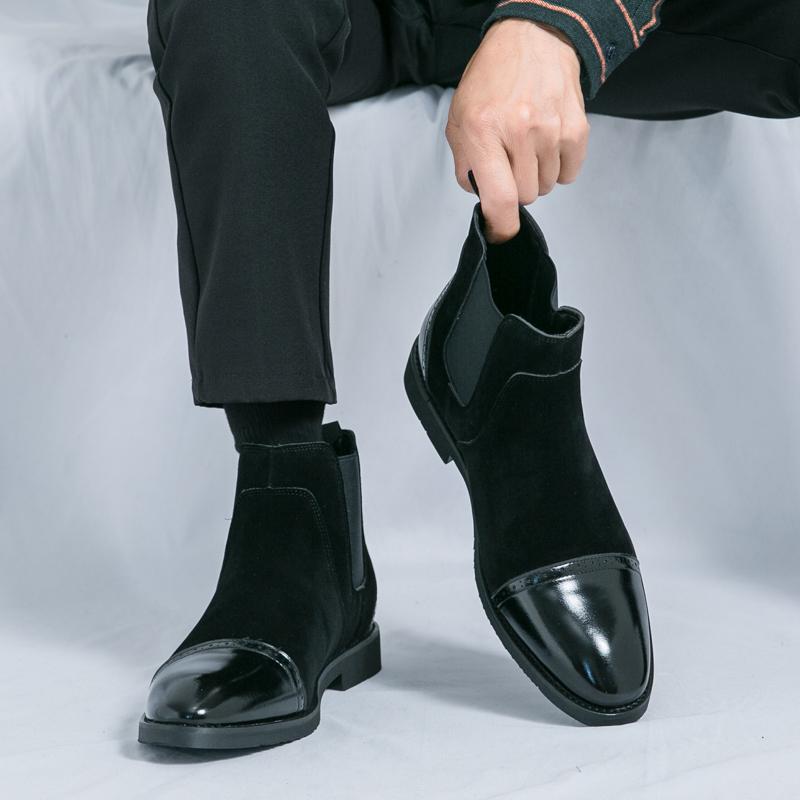 Fashion High Quality Men Formal Ankle Boots Business Casual Men Dress Office Chelsea Boots Male Slip-On Oxfords Luxury Designer Shoes