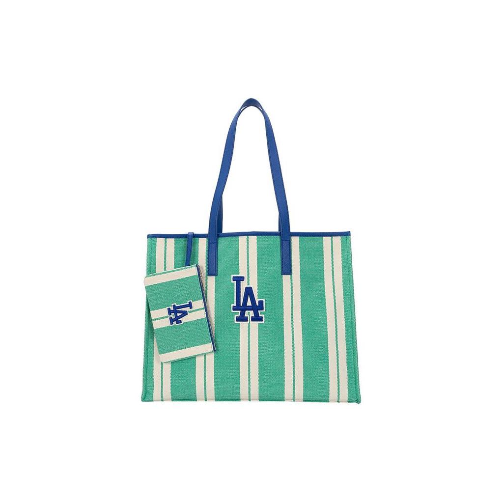 New MLB Cotton Tote Bag Shopping Bag Shoulder Bag Portable Crossbody Bag Shoulder Bag Regular Unisex Green White 3AORL0323-07MTS