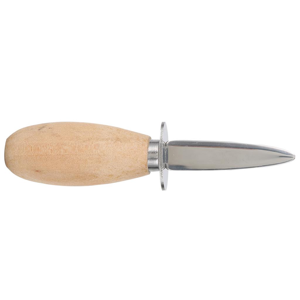 Oyster Opener, Oyster Opener Knife Ostionera Knife Stainless Steel with Sturdy Wooden Handle, for Seafood and Mollusks