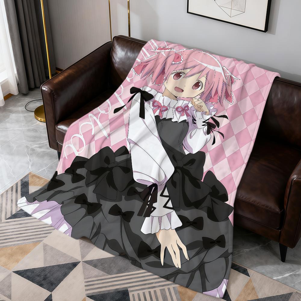 Anime Cute p-Puella Magi Madoka Magica Soft Warm Plush Blanket Dormitory Sofa Living Room Pet Hogar Bedroom Gift Home Flannel