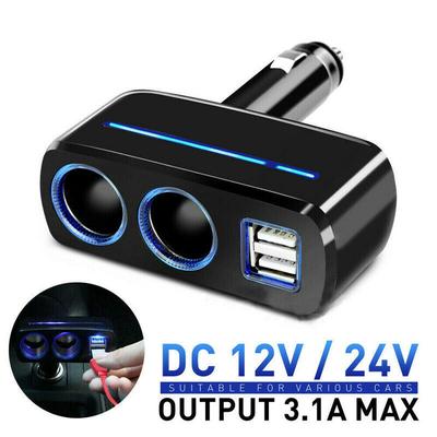 Încărcător USB dublu pentru mașină Brichetă Adaptor dublu de alimentare Splitter priză