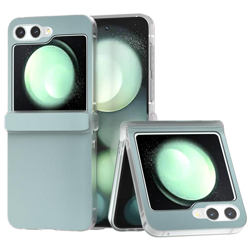 

Для Samsung Galaxy Z Flip5 5G Чехол Защита шарнира Кожа+ПК Противоскользящий Чехол для телефона Baby Blue