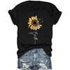 Sunflower Shirts for Women Faith Graphic Tees Short Sleeve Loose Fit Butterfly Teen Girls T Shirt Summer Tops