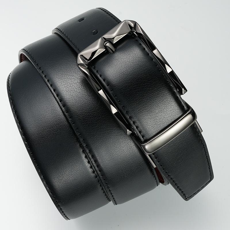 Men's Genuine Leather Belt, Rotating Needle Buckle, Cowhide Belt
