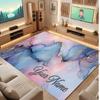 Abstract Geometric Theme Crystal Velvet Floor Rug Personalized Custom Name Text Warm Carpet Home Decoration