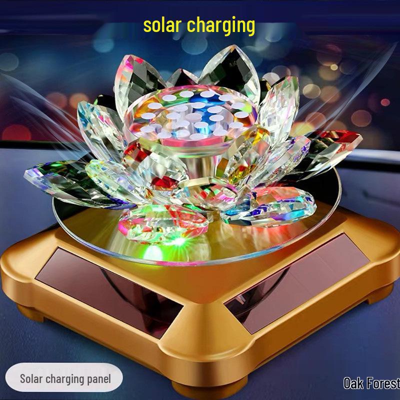 Solar Crystal Lotus Car Perfume Aromatherapy Ornament – Long-lasting Interior Decoration for Men
