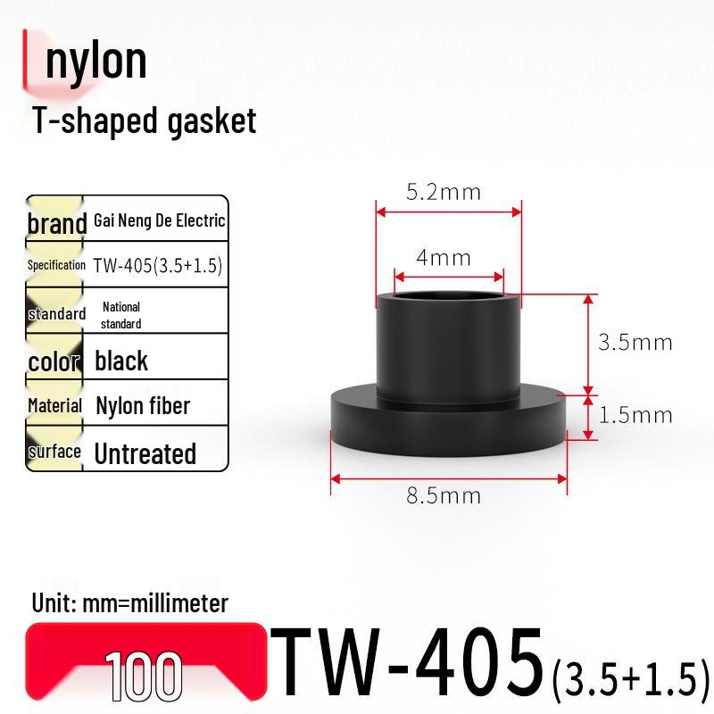 T-förmiger Nylon-Kunststoff-Dichtungsring und Schraubwellenhülse (Für dich: M2-M35)
