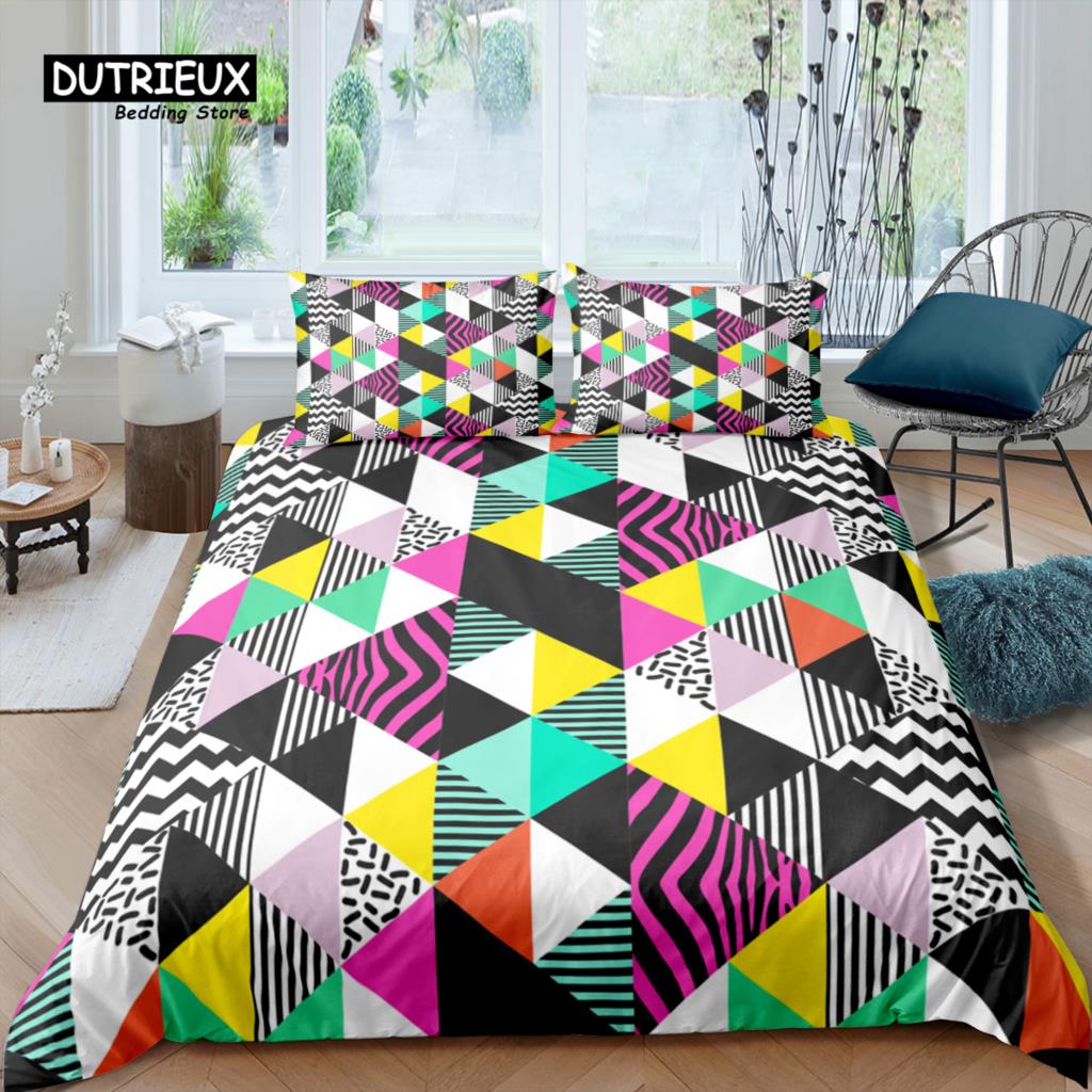 Comforter Home Living Luxury 3D Geometric Lattice Bedding Set Kids Bedding Set Queen And King Eu/Us/Au/Uk Size