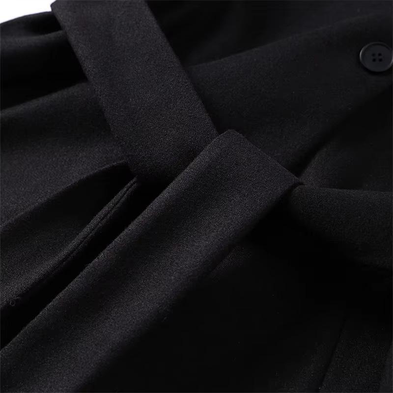 Cappotto Invernale Caldo da Donna Vintage con Lacci in Lana Moda Monopetto Tinta Unita Soprabito Retro Giacche con Collo Alto
