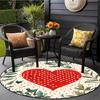 1pc Valentine's Day Heart Shaped Round Rug - with Greenery and Floral Pattern for Bedroom Living Room