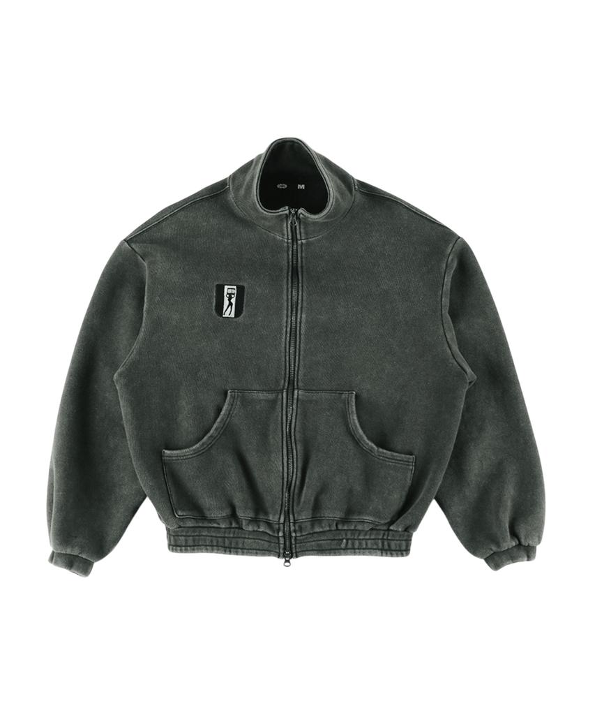 Ertr Picket Girl Patch Zip Up Jacket Black