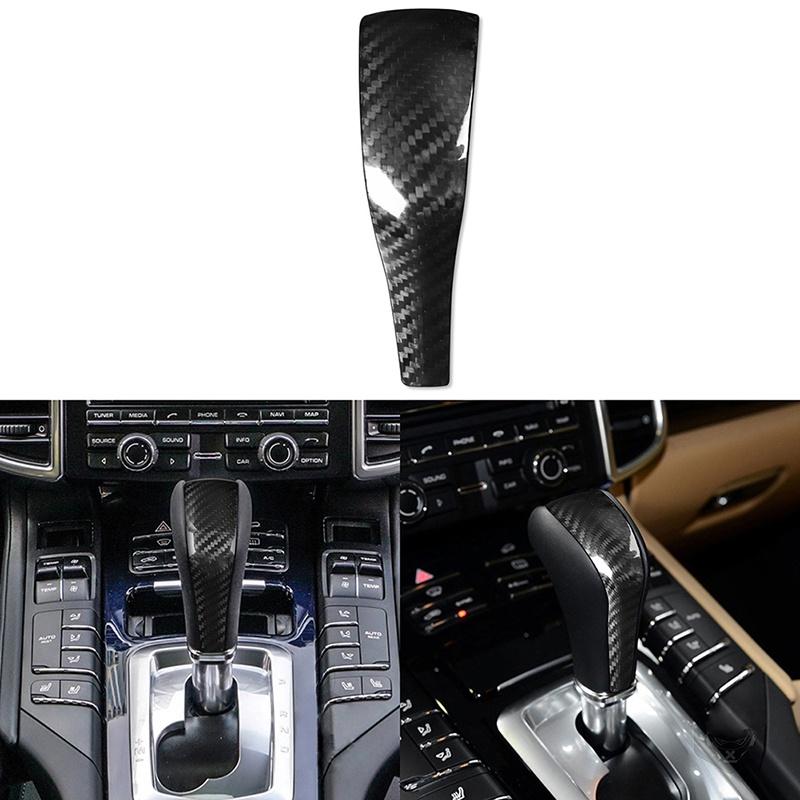 For Porsche Cayenne 958 2011-2017 Carbon Fiber Gear Shift Knob Cover Interior Gear Shift Lever Knob Trim Replacement