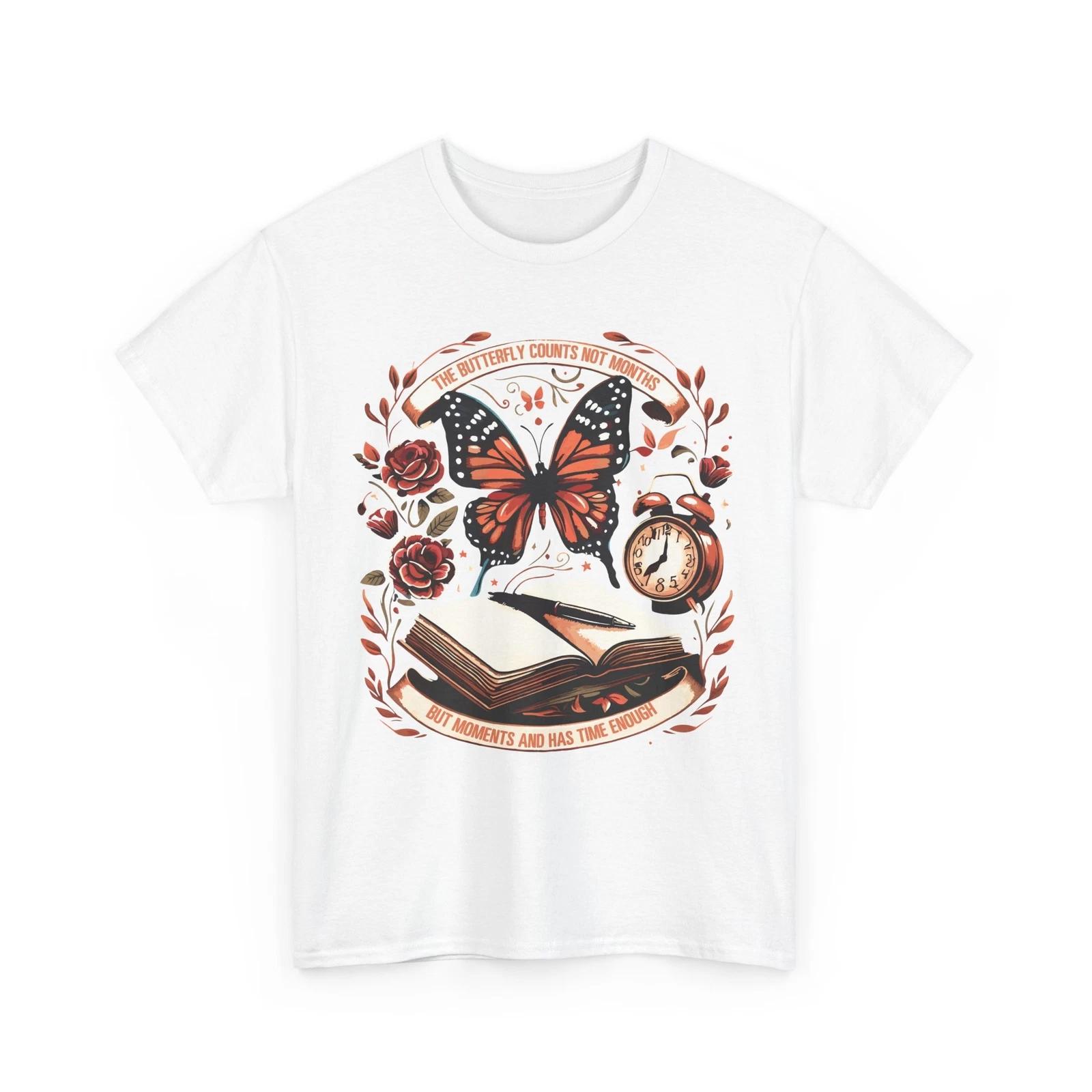 Butterfly Print Graphic Tee for Men and Women | Cool Stylish Casual Trendy Tee M