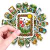 50 Outdoor Camping Adventure Stickers Mountain River Tent Campfire Tourism Scenic Container Material Stickers