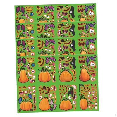 Halloween Pumpkin Decorating Stickers Craft DIY Funny Sticky Adorable Novelty for Child