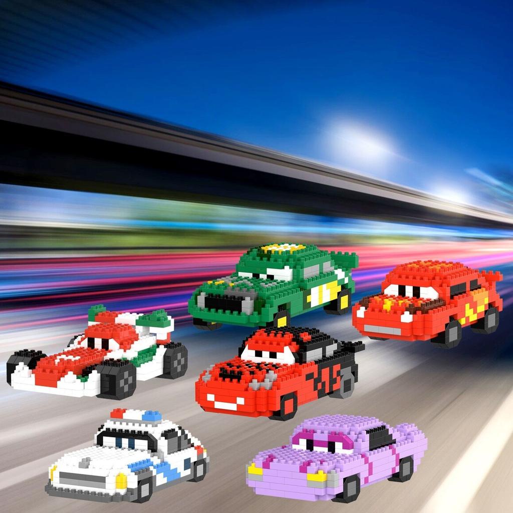 Cars Building Blocks Lightning McQueen Jackson Storm Cartoon Character Toys Sally Carrera Lega For Children Birthday Gifts