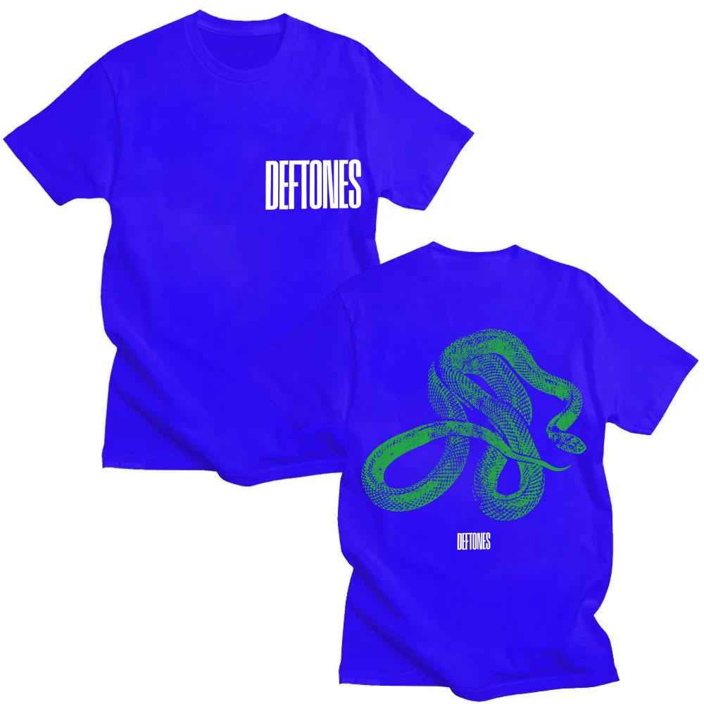 Rock Band Deftones Green Snake Print T Shirt Private Music Album Vintage Fashion T-shirt Cotton Loose Men Women Gothic T Shirts
