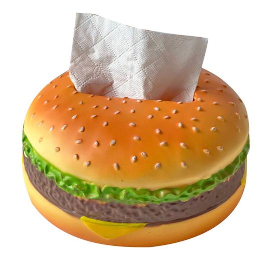Burger Tissue Box Large Capacity Realistic Looking Hamburger Tissue Storage Box Decorative Paper Towel