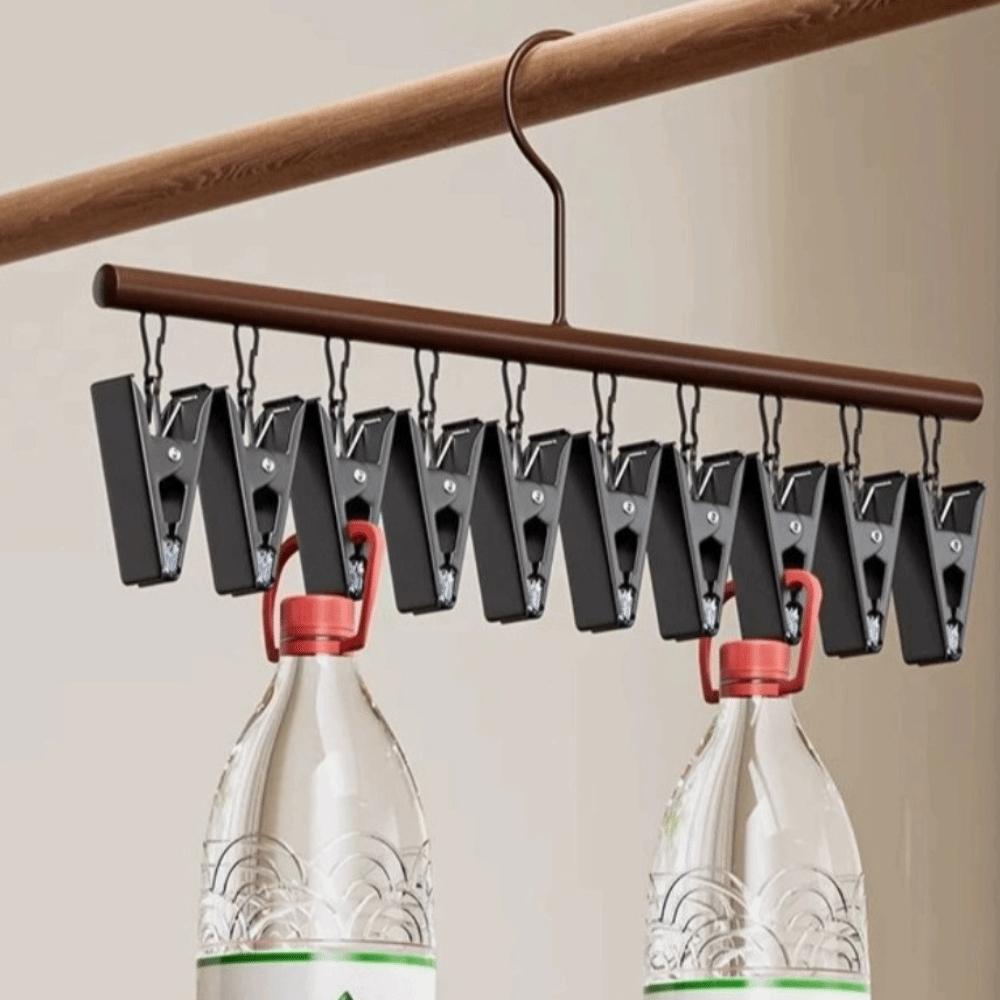Wooden Wooden Storage Rack 10 Clips Socks Hanging Rack Storage Organiser  Bathroom Dryer