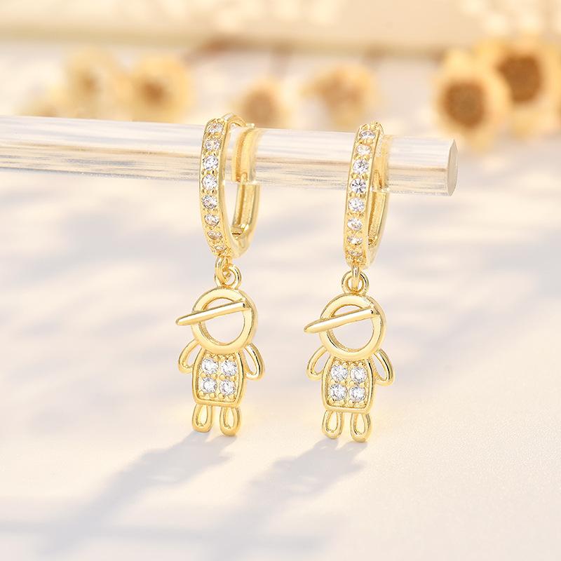 Boys and Girls Earrings Gold High-end Ear Buckle Design Earrings