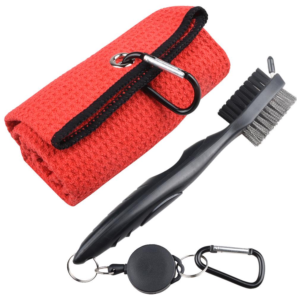 

Набор для чистки гольфа: Полотенце (40x60cm) & Двусторонняя щетка для клюшек