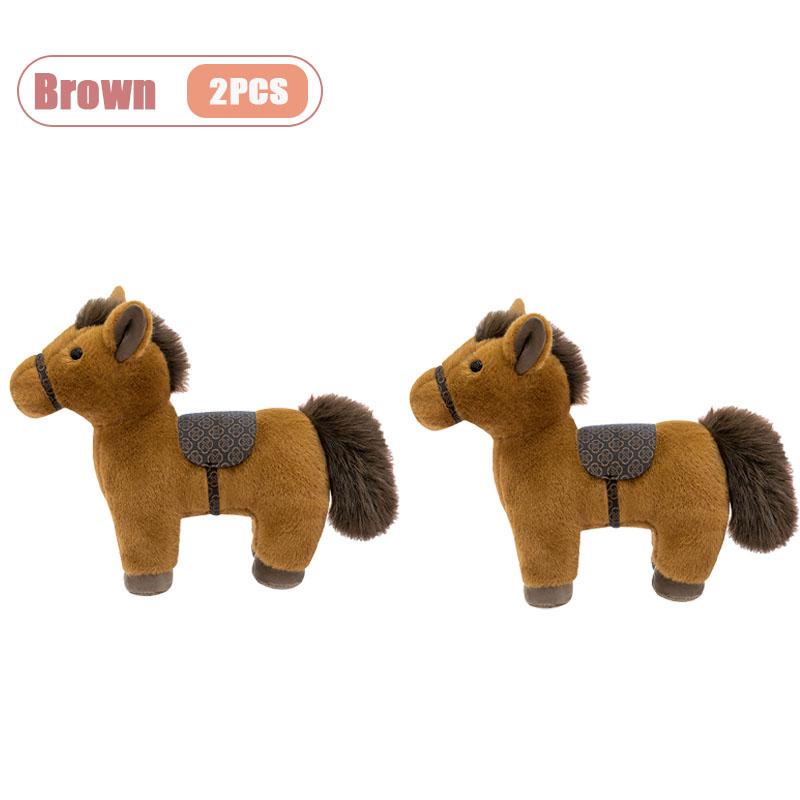 1-4PCS Zodiac Gift Plush Pony Doll Realistic White Horse Pillow Horse Year Mascot Stuffed Animal Cuddly Toy Collectible