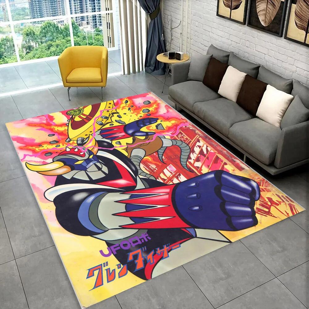 UFO Robot Grendizer Anime Cartoon Area Rug,Carpet for Home Living Room Bedroom Sofa Doormat Decor,kid Play Non-slip Floor Mat 3D