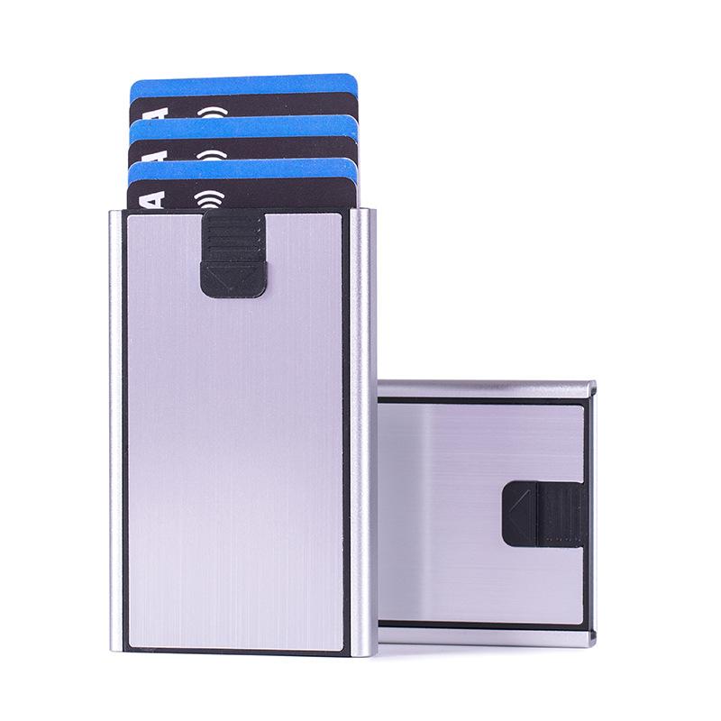 

Коробка для кредитної картки з алюмінієвого сплаву протиугінна щітка RFID-коробка для візитної картки автоматичний поп-трекер банківської картки