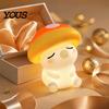 Rechargeable Bedside Lamp with USB Mushroom Night Light, Squishy Silicone Touch Nursery Lamp, Warm White & RGB Color?Changing Colorful 2 Light