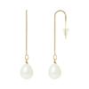 Dangling Earrings - Pearls & Colors - Genuine Freshwater Pearls 8-9 Mm - Yellow Gold 375/1000 - 2-year Warranty