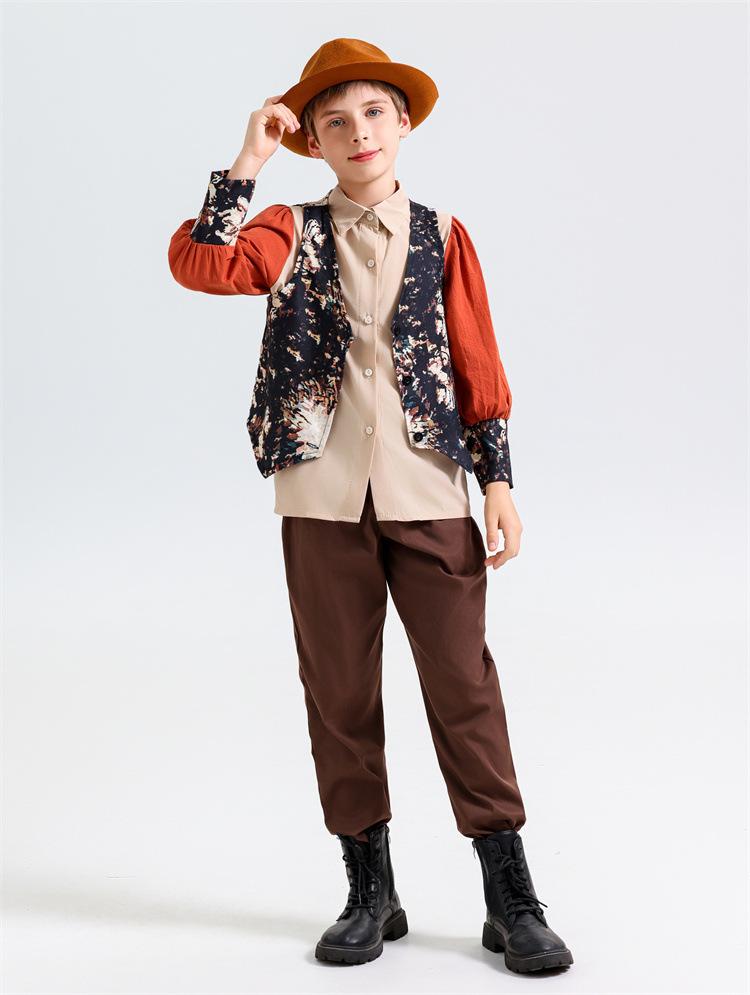 Halloween new European medieval retro Victorian little boy and girl stage performance costumes