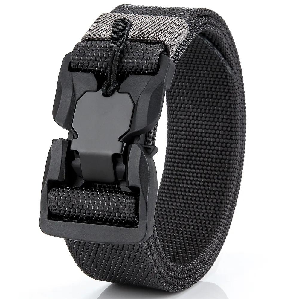 Genuine Tactical Belt Quick Release Magnetic Buckle Belt Soft Real Nylon Sports Accessories men and women belt