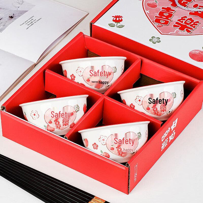Frieden und Freude Keramikschale & Essstäbchen Geschenkset