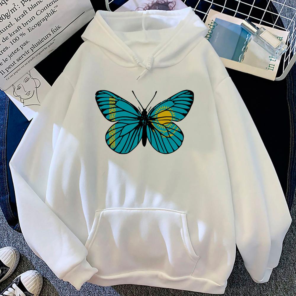 Kasachstan Hoodies Damen Harajuku Langarm Top Sweatshirts Kapuze Damen Streetwear Pullover