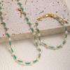 925 Sterling Silver Natural Pearl Green Chalcedony Colored Treasure Necklace Female High Sense Personality Sweet Handmade Beads
