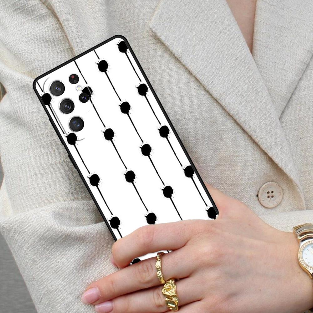 Polka Dots Lines Abstract Art Cell Phone Case for Samsung Galaxy S26 Ultra S25 S24 S23 S22 S21 S20 Note10 Cover