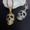 Skull Pendant Necklace Iced Out Moissanite Inlaid Environmental Copper Hip Hop Jewelry For Men Women