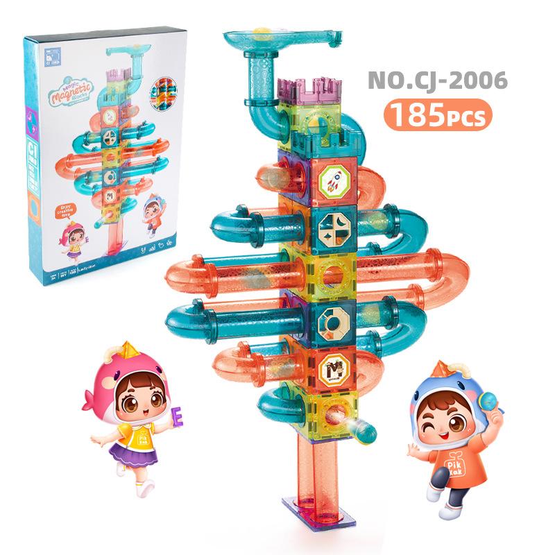 

Детские игрушки для науки и образования, 185 шт., магнитные строительные блоки, сборка своими руками, набор для самостоятельной сборки магнитных пазлов с шариками 185pcs2100g