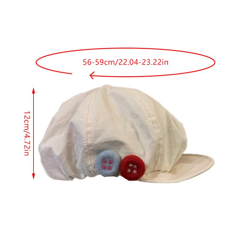 Double-Button Decorative Baseball Cap Cotton Hemp Octagon Windproof Newspaper Hat Adjustable Beret Fall And Winter Sun Hat