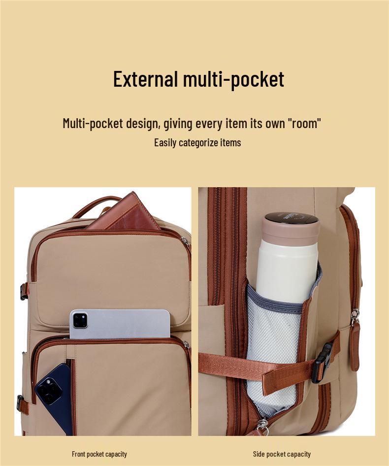 Expandable Large-Capacity Backpack for Men & Women - High-End Travel, Business, and Commuting Bag