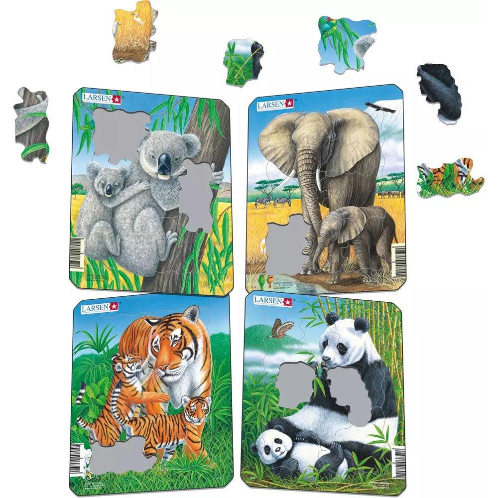 Jigsaw Puzzle Animal Puzzle 2 Years Old Educational Toy Animal Puzzle Paper Jigsaw Puzzle Learning Infant 3 Years Old Koala Elephant Tiger Panda 8PCS